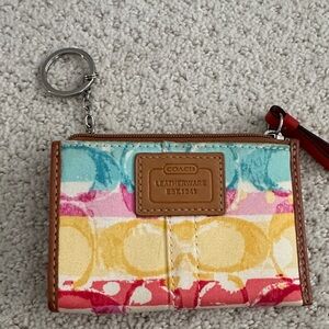 Coach Colorful Leather Keychain Wallet